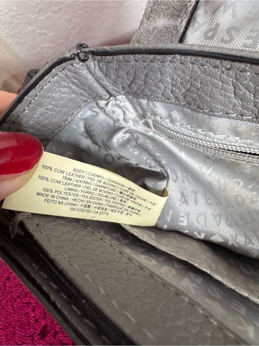 KATE SPADE ♠️ Gray Suede & Leather Crossbody Bag - 6 x 8” inches - Picture 9 of 17